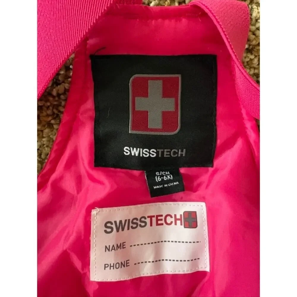 Swiss+Tech Girls Snow Overalls Pink sz 6/6x side pocket